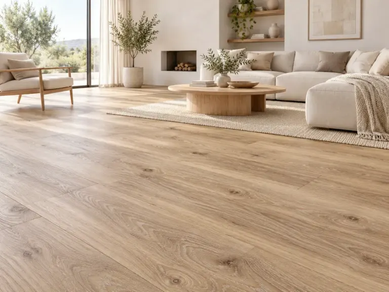 המחשת חלל נורדי עם רצפת Stockholm Sand Oak